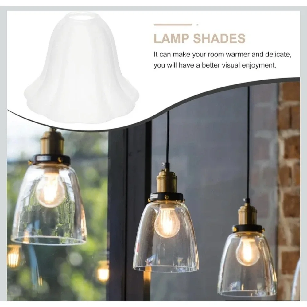 Veemoon E27 Vintage Glass Lampshade Small White Frosted Glass Lampshade European